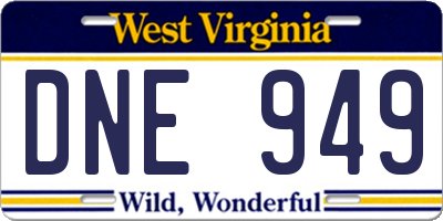 WV license plate DNE949