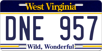 WV license plate DNE957