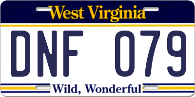 WV license plate DNF079