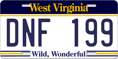 WV license plate DNF199