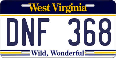 WV license plate DNF368