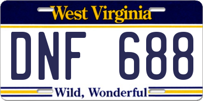 WV license plate DNF688