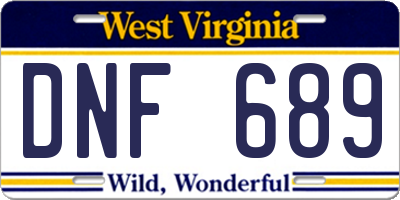 WV license plate DNF689