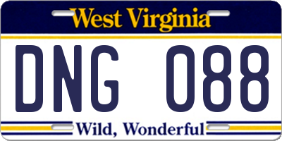 WV license plate DNG088