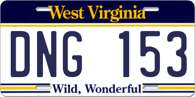 WV license plate DNG153