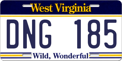 WV license plate DNG185