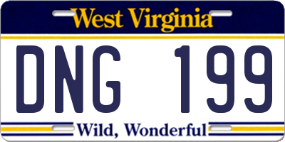WV license plate DNG199