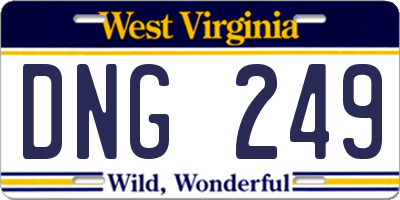 WV license plate DNG249