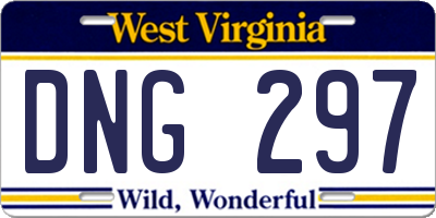 WV license plate DNG297
