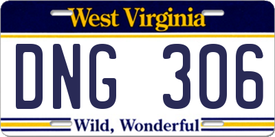 WV license plate DNG306