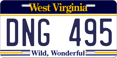 WV license plate DNG495