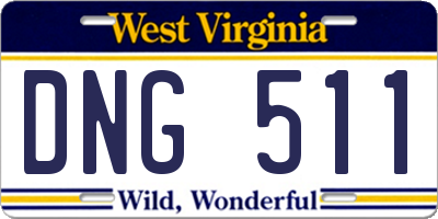 WV license plate DNG511