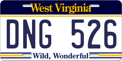 WV license plate DNG526