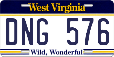 WV license plate DNG576