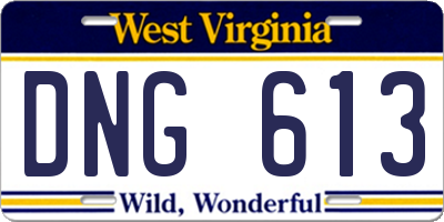 WV license plate DNG613
