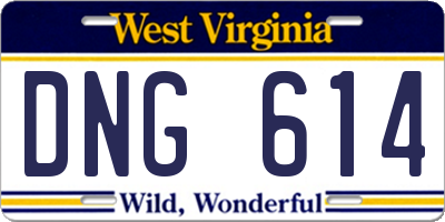 WV license plate DNG614