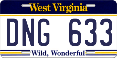 WV license plate DNG633