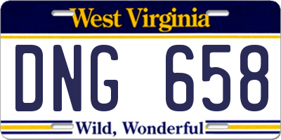 WV license plate DNG658