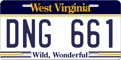 WV license plate DNG661