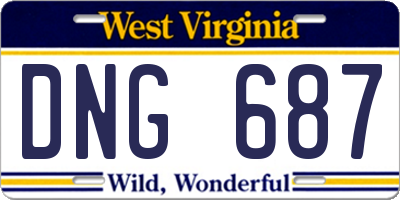 WV license plate DNG687