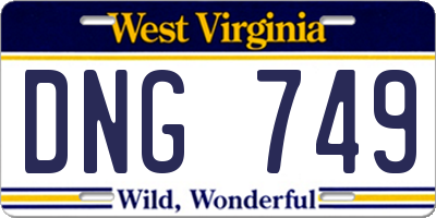 WV license plate DNG749