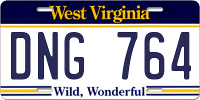 WV license plate DNG764