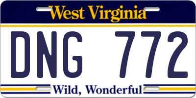 WV license plate DNG772