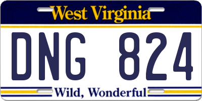 WV license plate DNG824