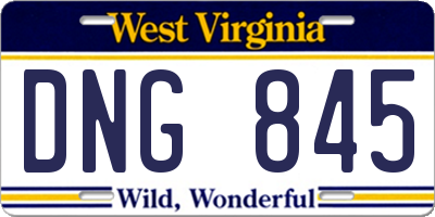 WV license plate DNG845
