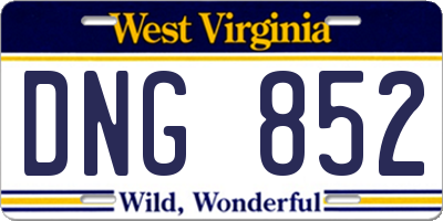 WV license plate DNG852