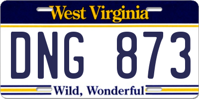 WV license plate DNG873