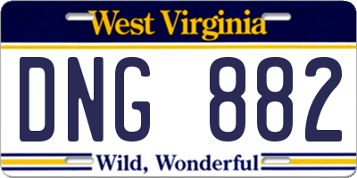 WV license plate DNG882