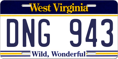 WV license plate DNG943