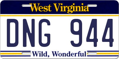 WV license plate DNG944