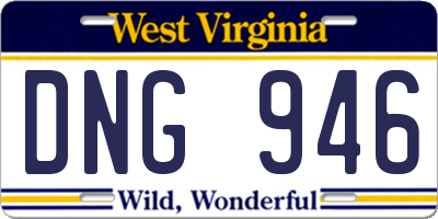 WV license plate DNG946