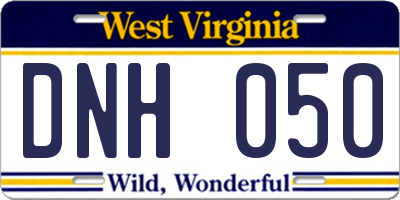 WV license plate DNH050