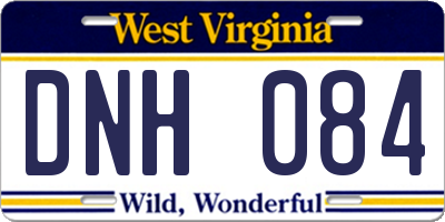 WV license plate DNH084