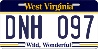 WV license plate DNH097