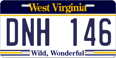 WV license plate DNH146