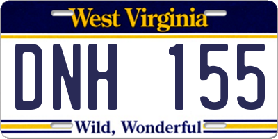 WV license plate DNH155