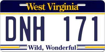 WV license plate DNH171