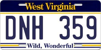 WV license plate DNH359