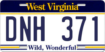 WV license plate DNH371