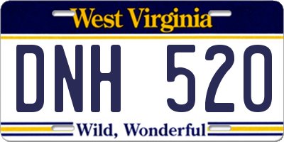 WV license plate DNH520
