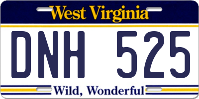 WV license plate DNH525