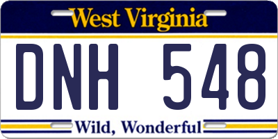 WV license plate DNH548