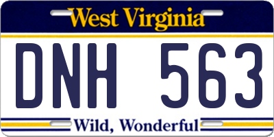 WV license plate DNH563