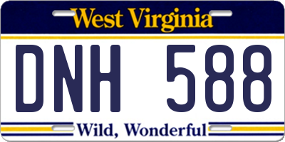 WV license plate DNH588