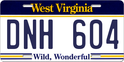 WV license plate DNH604