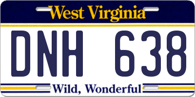 WV license plate DNH638